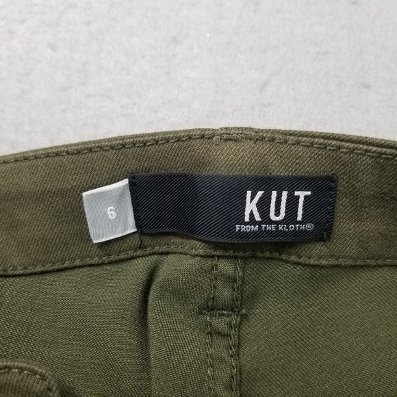 Kut From The Kloth Track Pants womens Size 6 Green Frida Slim Ankle Jogger Mid - Picture 12 of 16